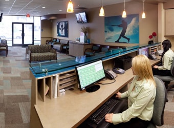 Front Desk Brace Connection in Downey, CA